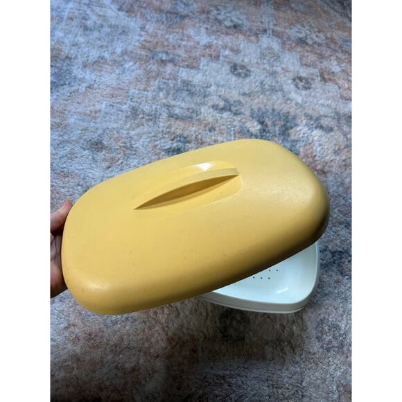 Vintage Tupperware Steamer container 70s tan vegetable steam Tray - Picture 6 of 7